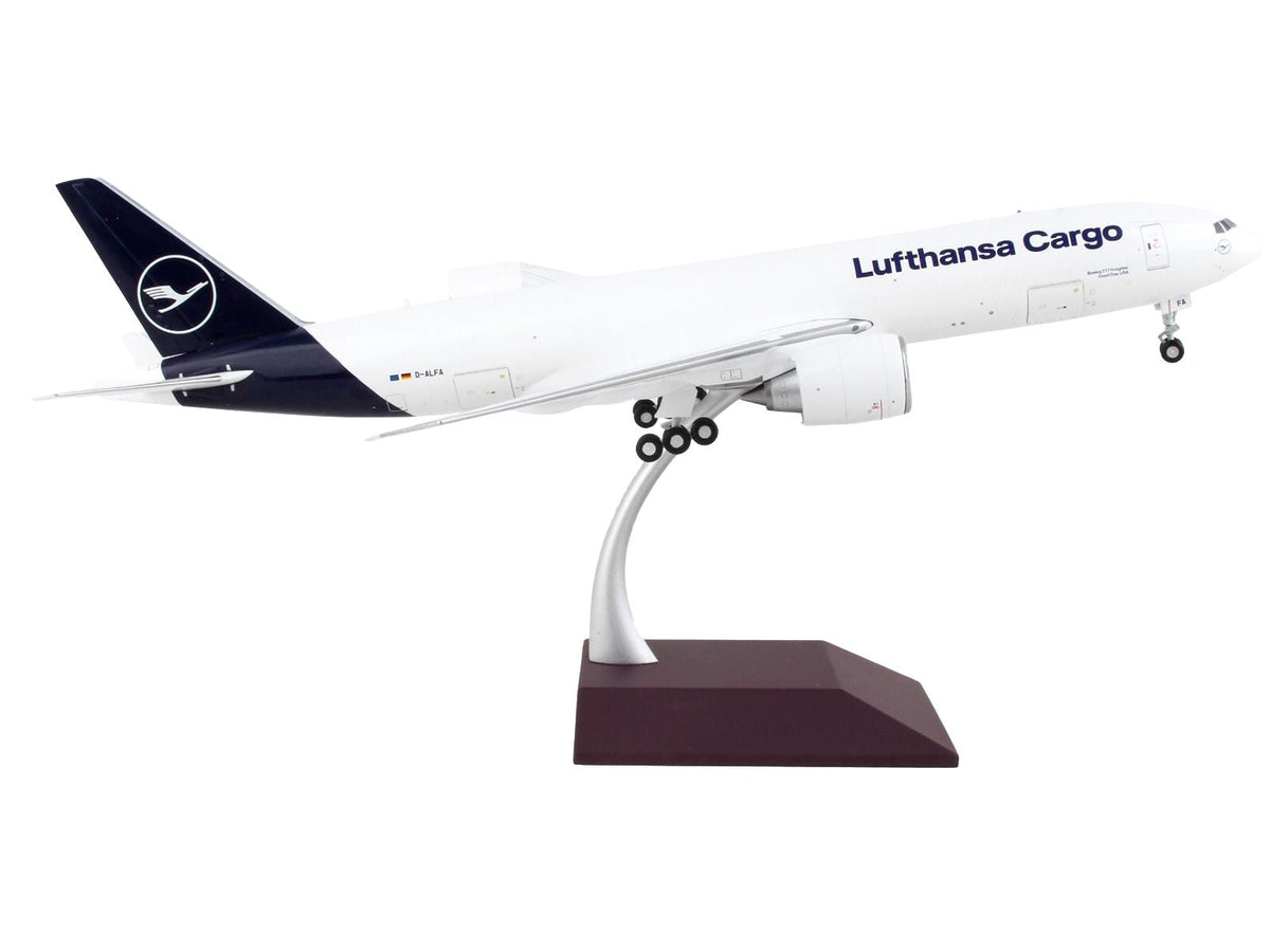 Boeing 777F Commercial Aircraft "Lufthansa Cargo" White with Blue Tail "Gemini 200 - Interactive" Series 1/200 Diecast Model Airplane by GeminiJets-GeminiJets-ModelCars.com