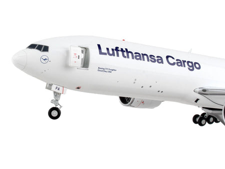 Boeing 777F Commercial Aircraft "Lufthansa Cargo" White with Blue Tail "Gemini 200 - Interactive" Series 1/200 Diecast Model Airplane by GeminiJets-GeminiJets-ModelCars.com