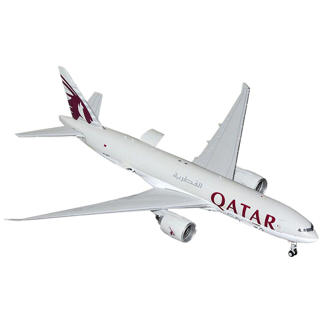 Boeing 777F Commercial Aircraft "Qatar Cargo" (A7 - BFT) Gray with Tail Graphics "Gemini 200 - Interactive" Series 1/200 Diecast Model Airplane by GeminiJets - GeminiJets - ModelCars.com