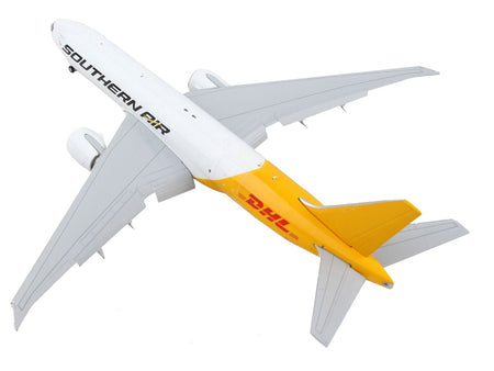 Boeing 777F Commercial Aircraft with Flaps Down "Southern Air - DHL" White and Yellow 1/400 Diecast Model Airplane by GeminiJets-GeminiJets-ModelCars.com