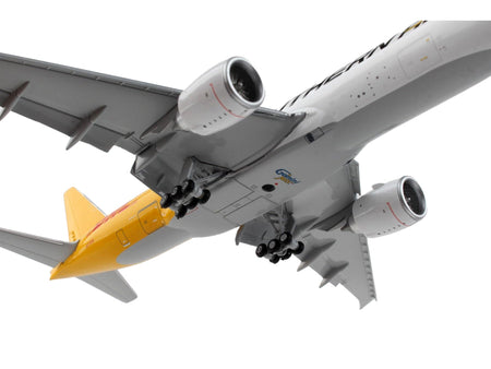 Boeing 777F Commercial Aircraft with Flaps Down "Southern Air - DHL" White and Yellow 1/400 Diecast Model Airplane by GeminiJets-GeminiJets-ModelCars.com