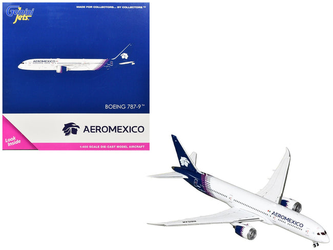 Boeing 787-9 Commercial Aircraft "Aeromexico" (N815AM) White with Blue Tail 1/400 Diecast Model Airplane by GeminiJets-GeminiJets-ModelCars.com
