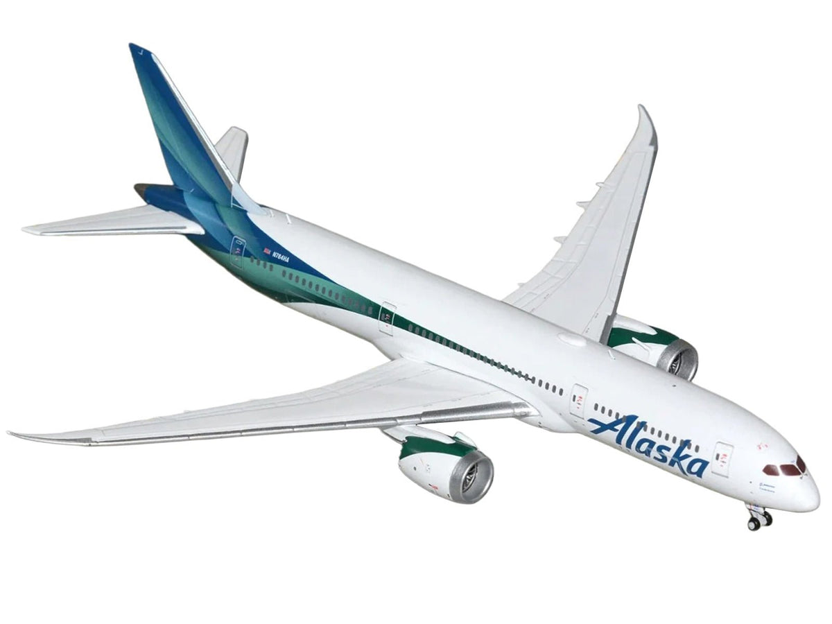 Boeing 787-9 Commercial Aircraft "Alaska Airlines" (N784HA) White with Blue and Green Tail 1/400 Diecast Model by GeminiJets-GeminiJets-ModelCars.com
