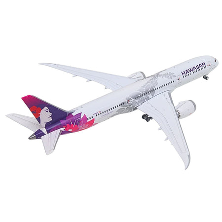 Boeing 787-9 Commercial Aircraft "Hawaiian Airlines" (N781HA) White with Purple Tail Graphics 1/400 Diecast Model Airplane by GeminiJets-GeminiJets-ModelCars.com