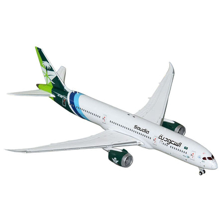 Boeing 787-9 Commercial Aircraft "Saudia Airline" (HZ-ARB) White with Tail Graphics 1/400 Diecast Model Airplane by GeminiJets-GeminiJets-ModelCars.com