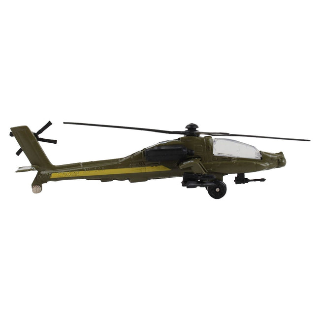 Boeing AH - 64 Apache Helicopter Olive Drab "United States Army" with Runway Section Diecast Model by Runway24 - Runway24 - ModelCars.com
