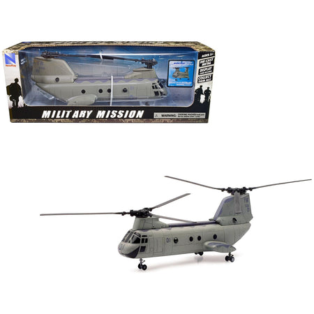 Boeing CH - 46 Sea Knight Helicopter Olive Drab "United States Marines" "Military Mission" Series 1/55 Diecast Model by New Ray - New Ray - ModelCars.com