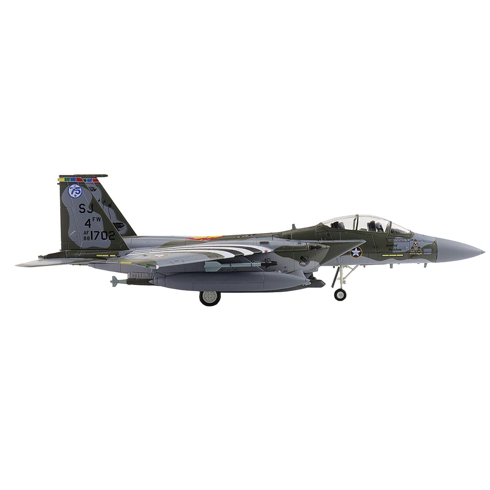 Boeing F - 15E Strike Eagle Fighter Aircraft "88 - 1702 Spirit of Goldsboro 334th FS 4th FW" (2024) United States Air Force "Air Power Series" 1/72 Diecast Model by Hobby Master - Hobby Master - ModelCars.com