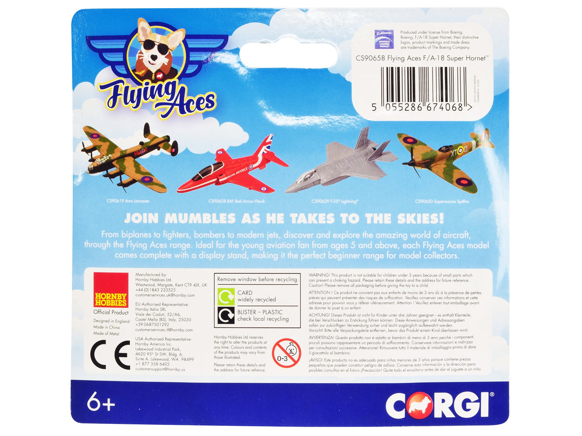 Boeing F/A-18 Super Hornet Fighter Aircraft "USAF" "Flying Aces" Series Diecast Model by Corgi-Corgi-ModelCars.com