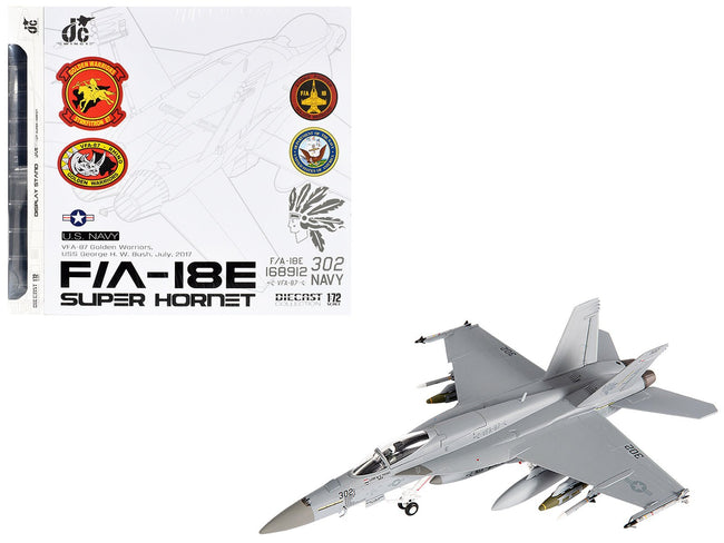 Boeing F/A-18E Super Hornet Aircraft "VFA-87 Golden Warriors USS George H. W. Bush" (2017) United States Navy 1/72 Diecast Model by JC Wings-JC Wings-ModelCars.com