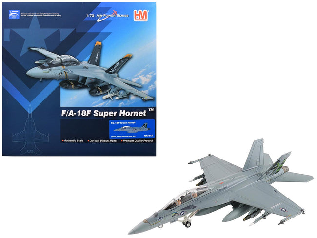 Boeing F/A-18F Super Hornet Fighter Aircraft "165875 Green Hornet VX-23 Salty Dogs NAS Patuxent River" (2011) United States Navy "Air Power Series" 1/72 Diecast Model by Hobby Master-Hobby Master-ModelCars.com