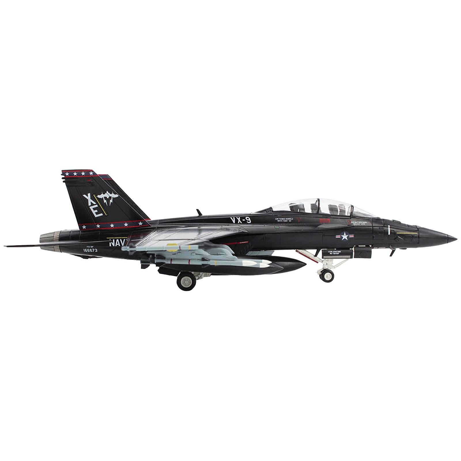 Boeing F/A - 18F Super Hornet Fighter Aircraft "Vandy I VX - 9" (2023) United States Navy (Full Weapon Load) "Air Power Series" 1/72 Diecast Model by Hobby Master - Hobby Master - ModelCars.com