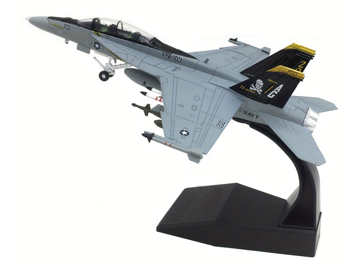 Boeing F/A-18F Super Hornet Fighter Aircraft "VFA-103 Jolly Rogers 75th Anniversary" (2018) United States Navy 1/100 Diecast Model Airplane-Other-ModelCars.com