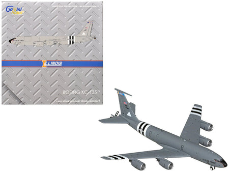 Boeing KC-135R Stratotanker Aircraft "Illinois Air National Guard" United States Air Force (63-7981) Gray "Gemini Macs" Series 1/400 Diecast Model Airplane by GeminiJets-GeminiJets-ModelCars.com