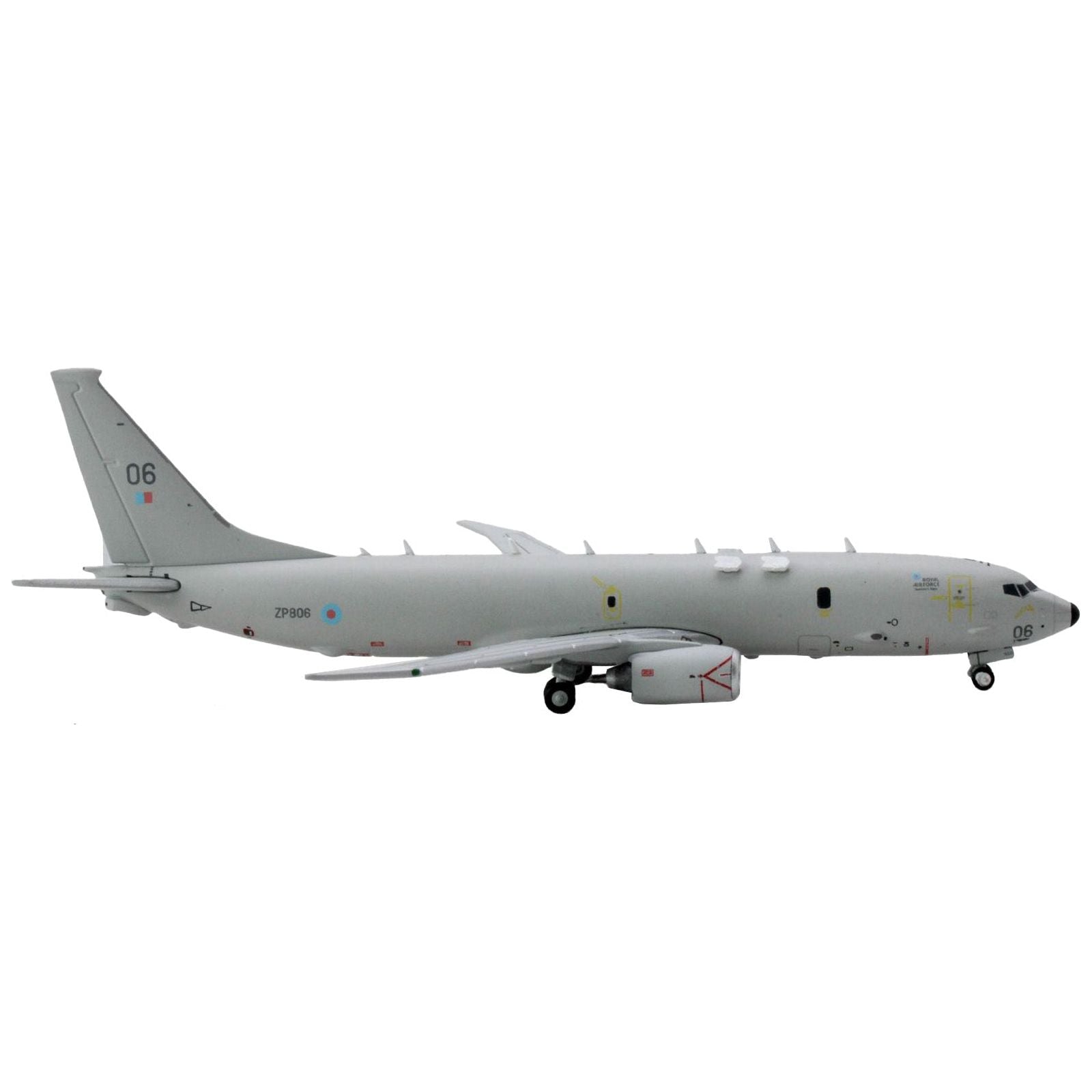 Boeing P - 8 Poseidon Patrol Aircraft "British Royal Air Force" (ZP806) Gray "Gemini Macs" Series 1/400 Diecast Model Airplane by GeminiJets - GeminiJets - ModelCars.com