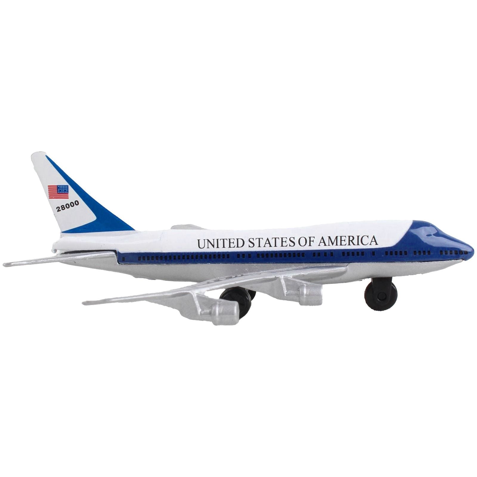 Boeing VC - 25 Aircraft White and Blue "United States Air Force One" with Runway Section Diecast Model Airplane by Runway24 - Runway24 - ModelCars.com