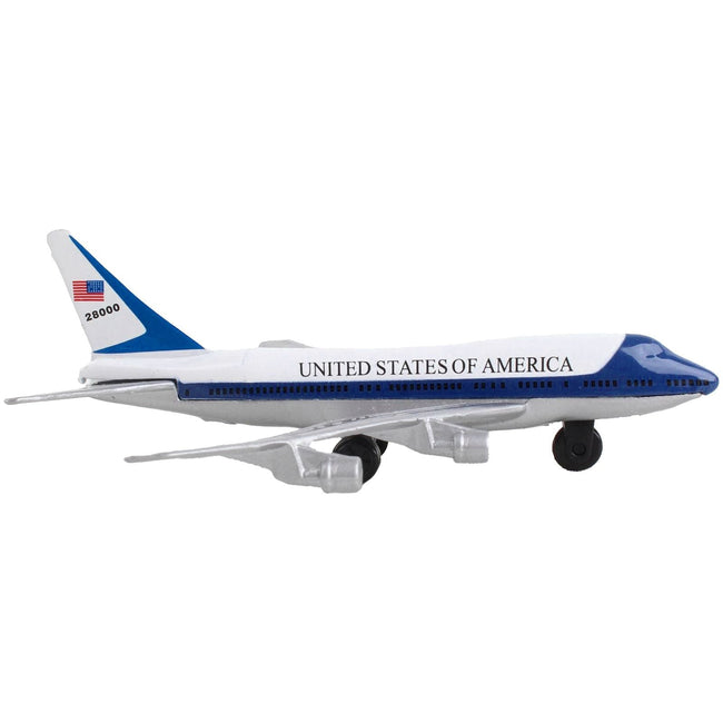 Boeing VC-25 Aircraft White and Blue "United States Air Force One" with Runway Section Diecast Model Airplane by Runway24-Runway24-ModelCars.com