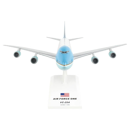 Boeing VC - 25A Transport Aircraft "Air Force One - United States of America" (29000) White with Blue Stripes (Snap - Fit) 1/250 Plastic Model by Skymarks - Skymarks - ModelCars.com