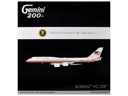 Boeing VC25B Transport Aircraft "Air Force One" (31000) United States Air Force "Gemini 200" Series 1/200 Diecast Model by GeminiJets-GeminiJets-ModelCars.com