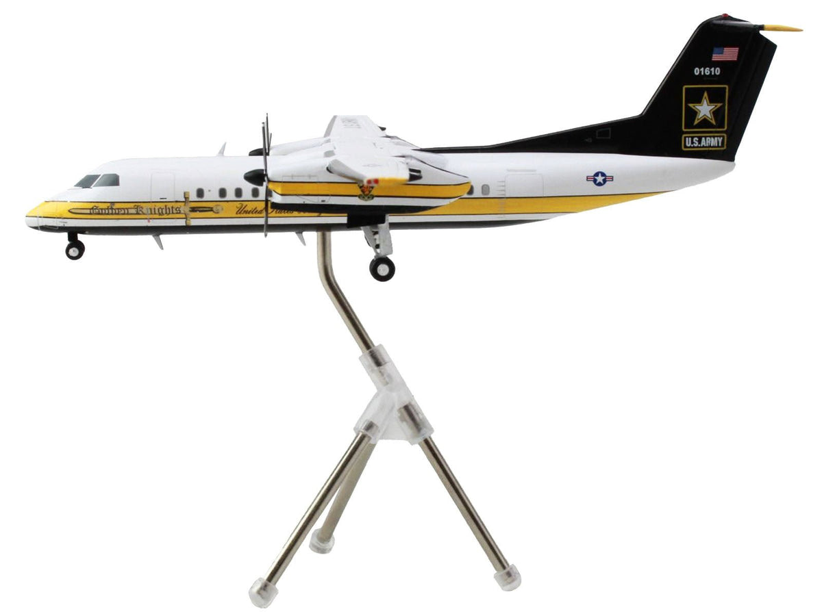 Bombardier C-147A Transport Aircraft "Golden Knights Parachute Team" United States Army (17-01610) White with Yellow Stripes and Black Tail "Gemini 200" Series 1/200 Diecast Model Airplane by GeminiJets-GeminiJets-ModelCars.com