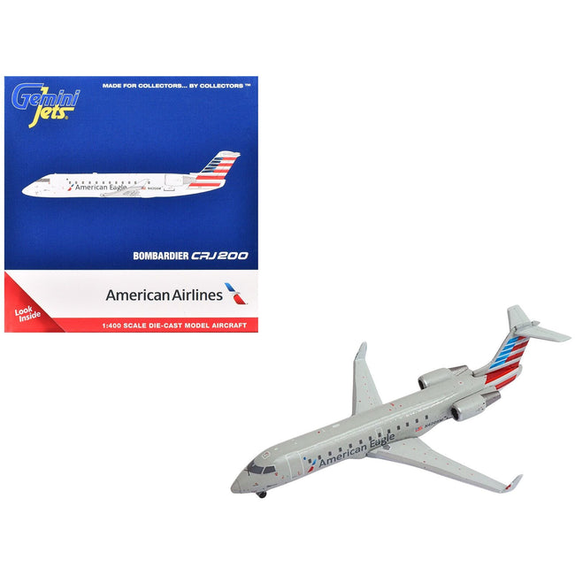Bombardier CRJ200 Commercial Aircraft "American Eagle - Air Wisconsin" (N420AW) Gray with Red and Blue Tail 1/400 Diecast Model Airplane by GeminiJets-GeminiJets-ModelCars.com