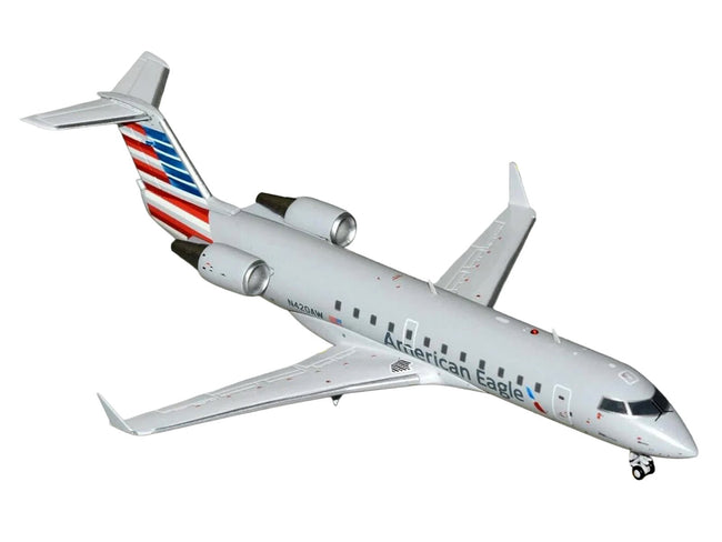 Bombardier CRJ200 Commercial Aircraft "American Eagle" (N420AW) Gray with Striped Tail "Gemini 200" Series 1/200 Diecast Model Airplane by GeminiJets-GeminiJets-ModelCars.com