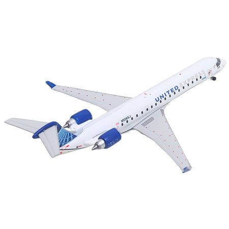Bombardier CRJ550 Commercial Aircraft "United Express" (N506GJ) White with Blue Tail 1/400 Diecast Model Airplane by GeminiJets-GeminiJets-ModelCars.com