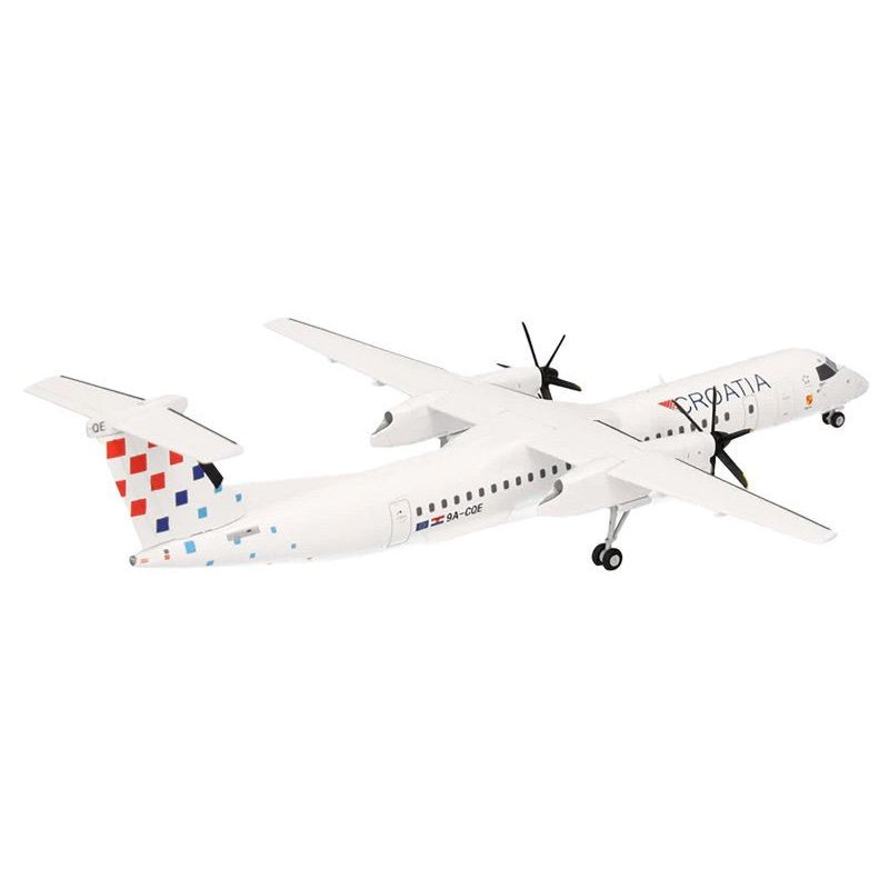 Bombardier Q400 Commercial Aircraft "Croatia Airlines" (9A - CQE) White with Tail Graphics 1/200 Diecast Model Airplane by Herpa - Herpa - ModelCars.com