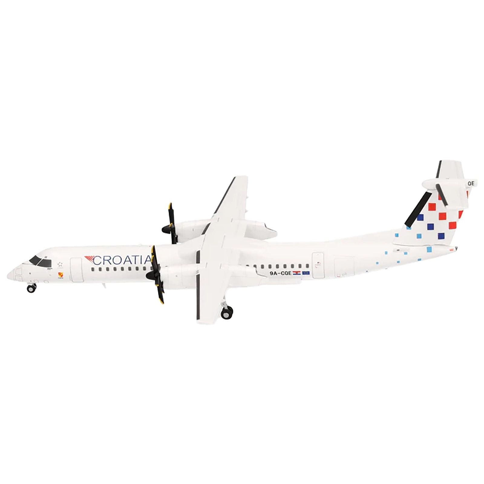 Bombardier Q400 Commercial Aircraft "Croatia Airlines" (9A - CQE) White with Tail Graphics 1/200 Diecast Model Airplane by Herpa - Herpa - ModelCars.com