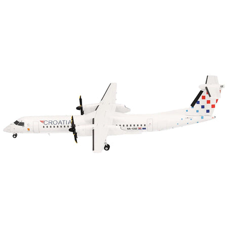 Bombardier Q400 Commercial Aircraft "Croatia Airlines" (9A-CQE) White with Tail Graphics 1/200 Diecast Model Airplane by Herpa-Herpa-ModelCars.com