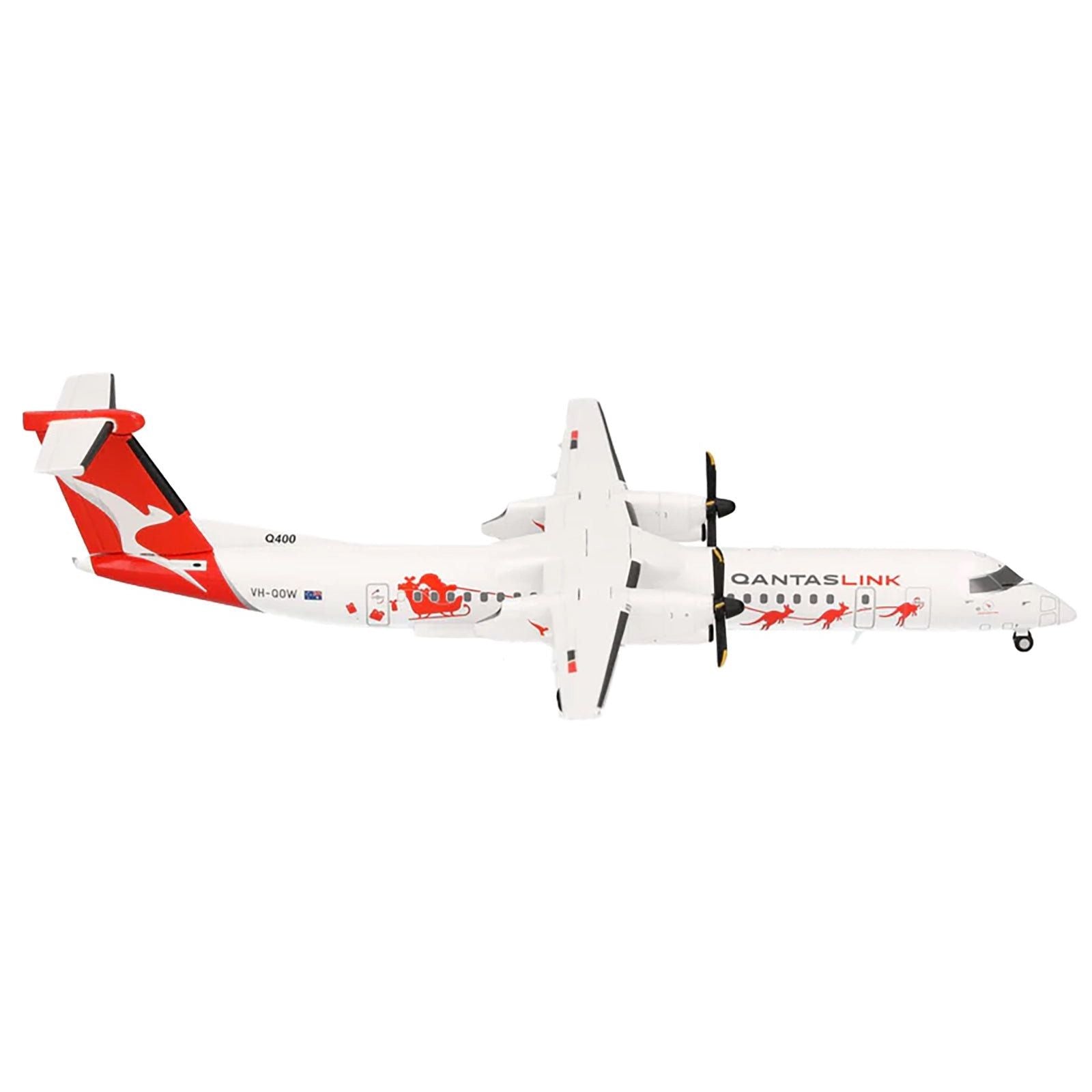 Bombardier Q400 Commercial Aircraft "QantasLink - Dasher - 8 Livery" (VH - QOW) White with Graphics 1/200 Diecast Model Airplane by Herpa - Herpa - ModelCars.com