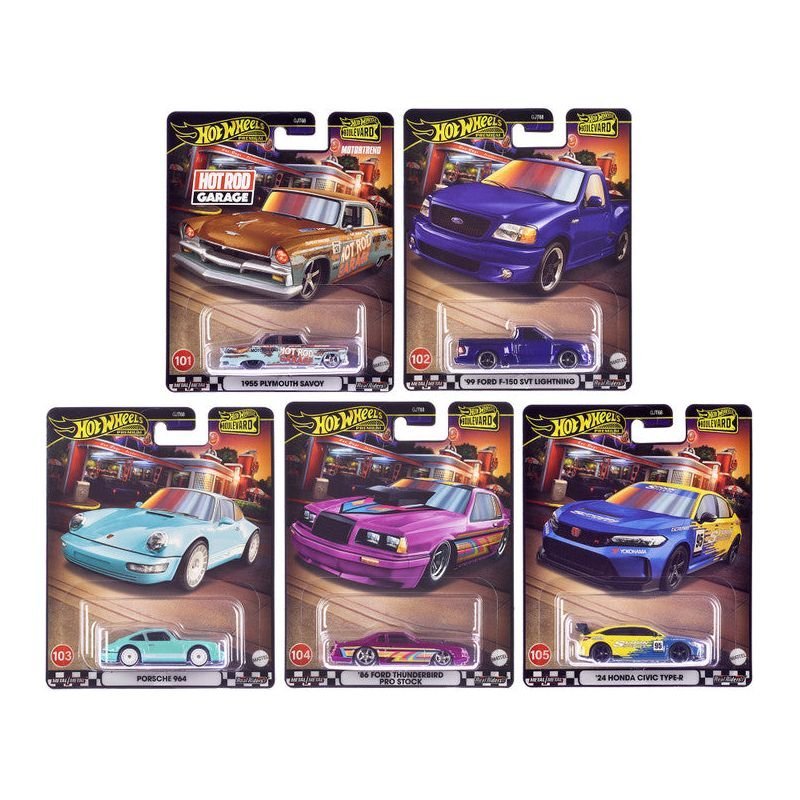"Boulevard 101-105" 5 piece Set "Premium" 2024 Series Diecast Model Cars by Hot Wheels-Hotwheels-ModelCars.com