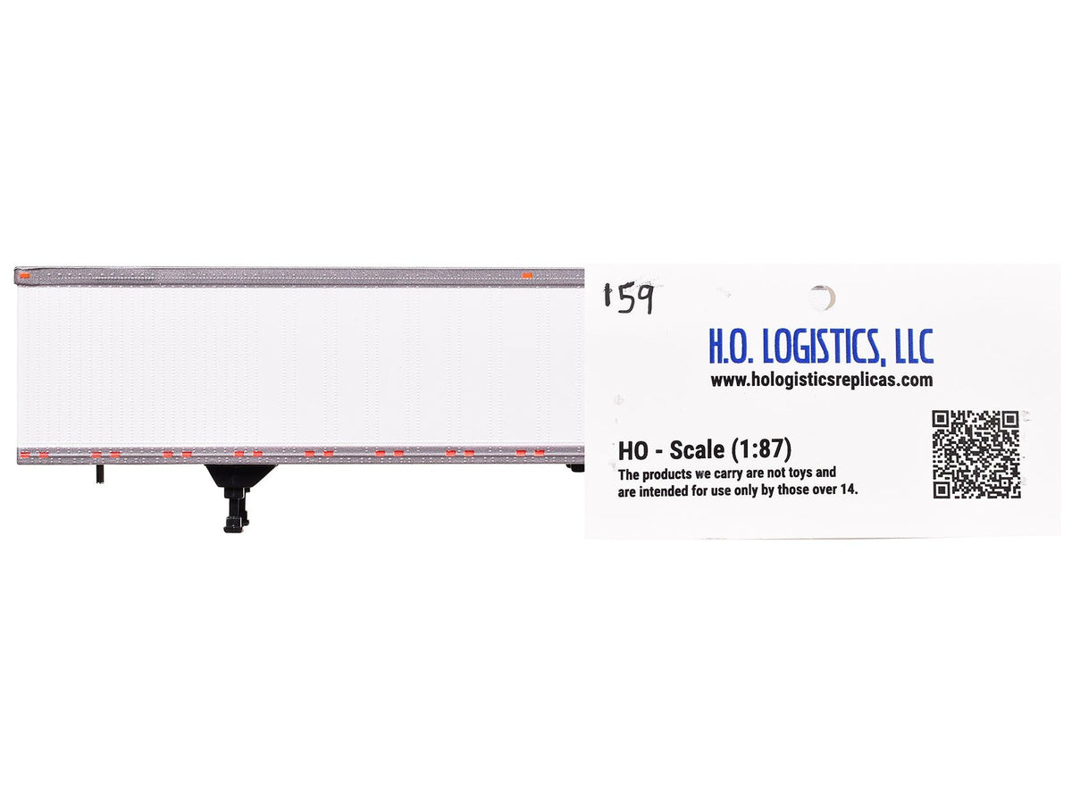 Box Dry Goods Trailer White 1/87 (HO) Scale Plastic Model by HO Logistics-HO Logistics Replicas-ModelCars.com