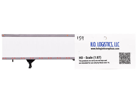 Box Dry Goods Trailer White 1/87 (HO) Scale Plastic Model by HO Logistics-HO Logistics Replicas-ModelCars.com