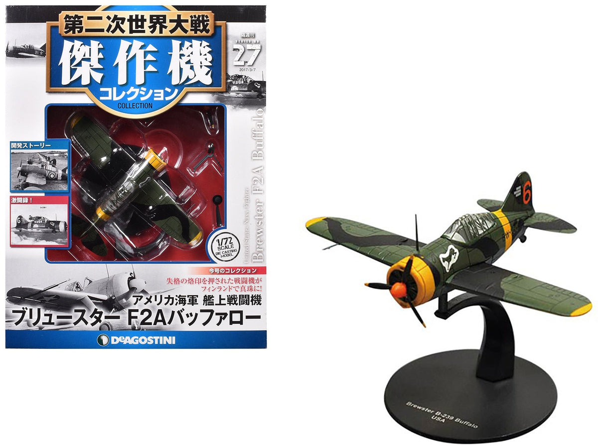 Brewster F2A Buffalo Fighter Aircraft "3rd Squadron Lentolaivue 24" Finnish Air Force 1/72 Diecast Model by DeAgostini-Other-ModelCars.com