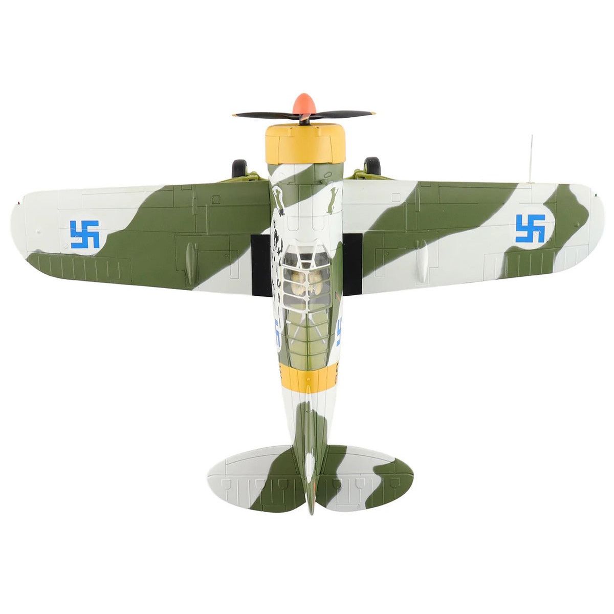 Brewster F2A Model 239 "Buffalo" Fighter Aircraft "BW364 LeLv 24 flown by Warrant Officer Ilmari Juutilainen" (1942) Finnish Air Force "Air Power Series" 1/48 Diecast Model by Hobby Master - Hobby Master - ModelCars.com