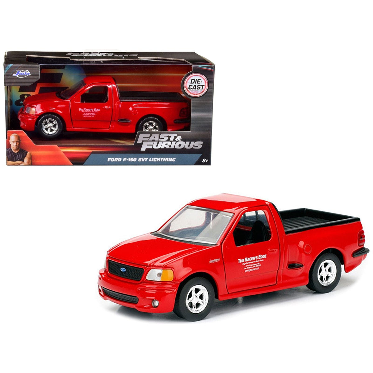 Brian's 1999 Ford F-150 SVT Lightning Pickup Truck Red "Fast & Furious" Movie 1/32 Diecast Model Car by Jada-Jada-ModelCars.com