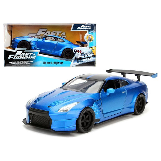 Brian's 2009 Nissan GTR R35 Blue Ben Sopra "Fast & Furious" Movie 1/24 Diecast Model Car by Jada-Jada-ModelCars.com
