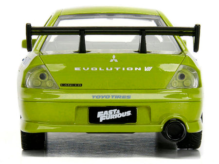 Brian's Mitsubishi Lancer Evolution VII Green "Fast & Furious" Movie 1/32 Diecast Model Car by Jada-Jada-ModelCars.com