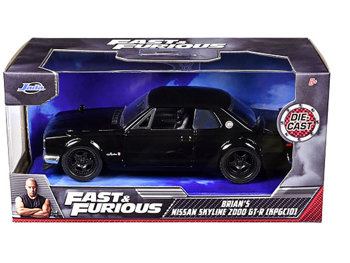 Brian's Nissan Skyline 2000 GT-R (KPGC10) Black "Fast & Furious" Movie 1/32 Diecast Model Car by Jada-Jada-ModelCars.com
