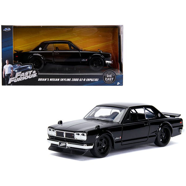 Brian's Nissan Skyline 2000 GT-R (KPGC10) Black "Fast & Furious" Movie 1/32 Diecast Model Car by Jada-Jada-ModelCars.com