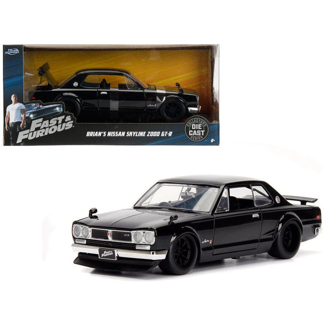 Brian's Nissan Skyline 2000 GT - R RHD (Right Hand Drive) Black "Fast & Furious" Movie 1/24 Diecast Model Car by Jada - Jada - ModelCars.com