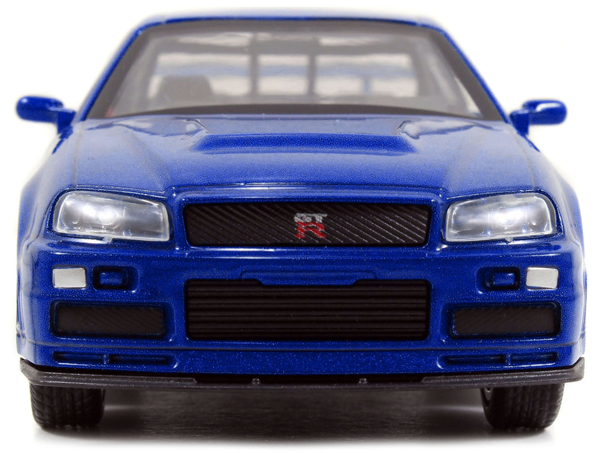 Brian's Nissan Skyline GT-R R34 Blue "Fast & Furious" Movie 1/32 Diecast Car Model by Jada-Jada-ModelCars.com