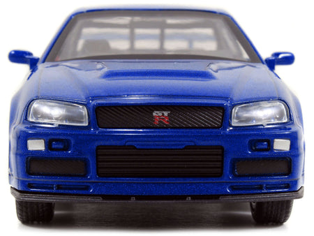 Brian's Nissan Skyline GT-R R34 Blue "Fast & Furious" Movie 1/32 Diecast Car Model by Jada-Jada-ModelCars.com