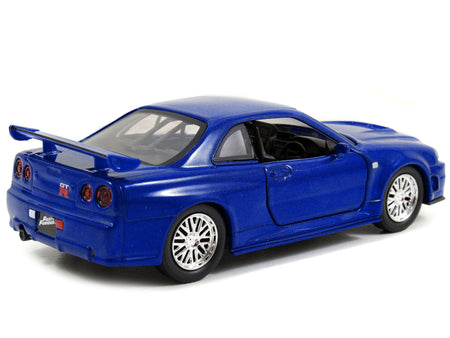 Brian's Nissan Skyline GT-R R34 Blue "Fast & Furious" Movie 1/32 Diecast Car Model by Jada-Jada-ModelCars.com