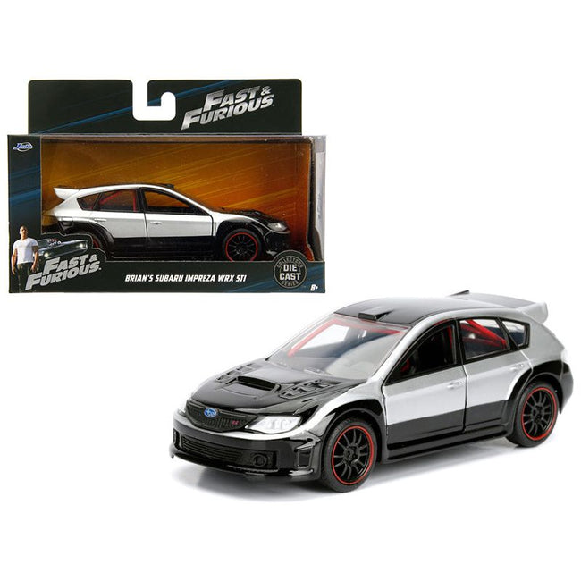 Brian's Subaru Impreza WRX STI Silver and Black "Fast & Furious" Movie 1/32 Diecast Model Car by Jada-Jada-ModelCars.com