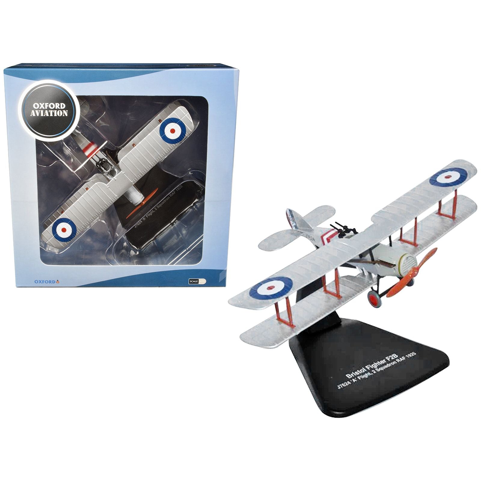 Bristol F2B Fighter Plane "J7624 'A' Flight 2 Squadron RAF" (1925) "Oxford Aviation" Series 1/72 Diecast Model Airplane by Oxford Diecast - Oxford Diecast - ModelCars.com