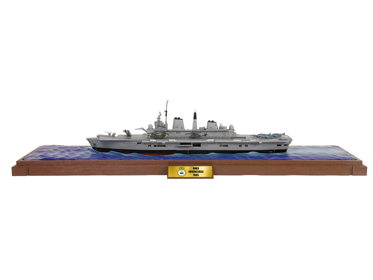 British HMS Invincible (R05) Aircraft Carrier Waterline Edition "Falklands War" (1982) British Royal Navy "Battleship" Series 1/700 Diecast Model by Metal Proud-Metal Proud-ModelCars.com