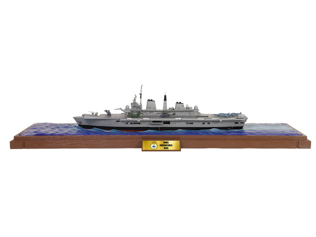 British HMS Invincible (R05) Aircraft Carrier Waterline Edition "Falklands War" (1982) British Royal Navy "Battleship" Series 1/700 Diecast Model by Metal Proud-Metal Proud-ModelCars.com