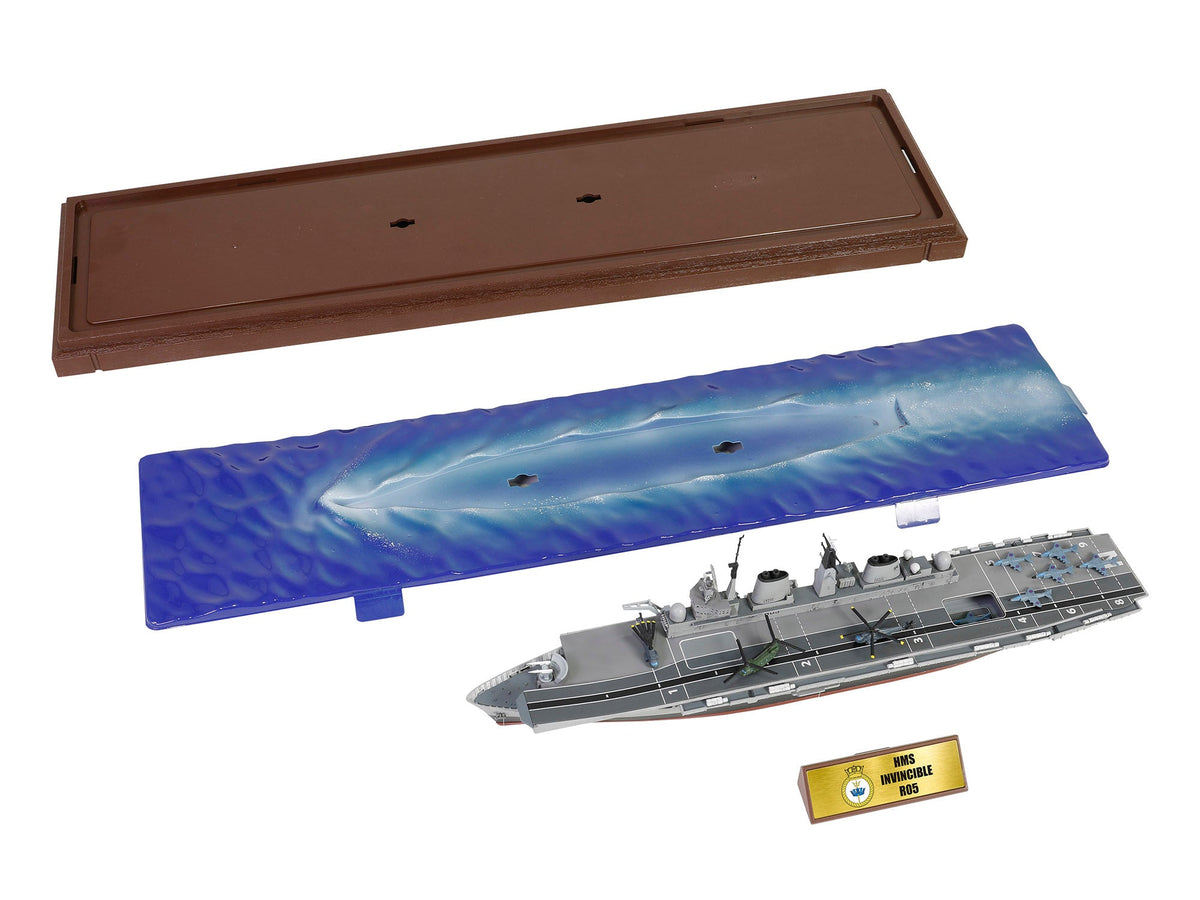 British HMS Invincible (R05) Aircraft Carrier Waterline Edition "Falklands War" (1982) British Royal Navy "Battleship" Series 1/700 Diecast Model by Metal Proud-Metal Proud-ModelCars.com